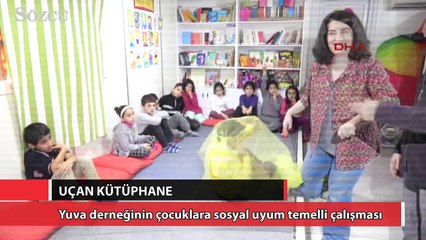 Suriyeli çocuklara uçan kütüphane'de eğitim