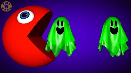 Learn Colors with Pacman and Funny Halloween Ghosts For Kids, Toddlers, Babi