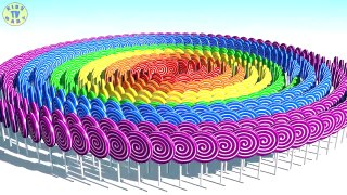 A lot of 3D Magic Spiral Lollipops to Learning Colors f