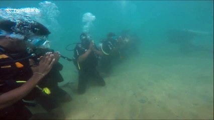 Underwater prayer meet held for fishermen killed by Cyclone Ockhi