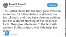 ترامب يلوح بوقف المساعدات لباكستان متهما إياها بإيواء إرهابيين