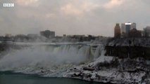 Niagara Falls becomes ice-covered spectacle - BBC News