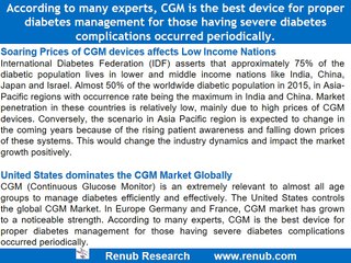 Global CGM market is forecast to cross more than US$ 4 Billion by the year 2024