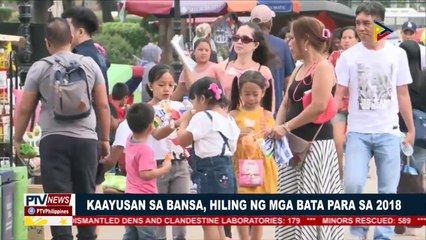 Kaayusan sa bansa, hiling ng mga bata para sa 2018