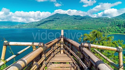a Wooden Ship on Lake Buyan and Tamblingan on Bali Island by Timelapse4K