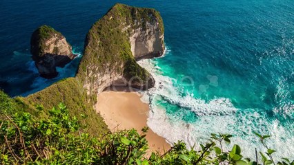 Aerial Kelingking Beach at Nusa Penida Island, Indonesia by Timelapse4K
