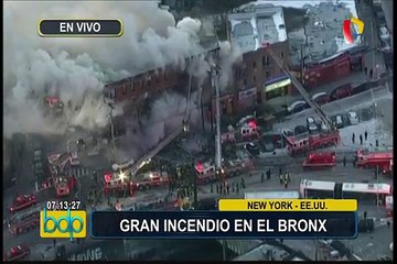 EEUU: voraz incendio se registra en edificio en el Bronx