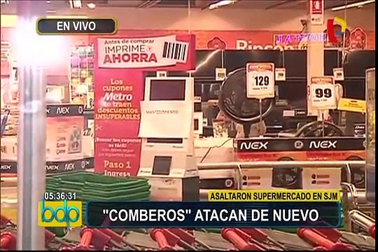 SJM: delincuentes asaltan supermercado bajo modalidad del ‘combazo’