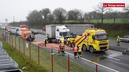 Plouisy (22). Un camion en travers de la RN12