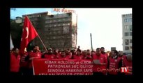 PoscoAssan işçilerinden AKP binası önünde protesto