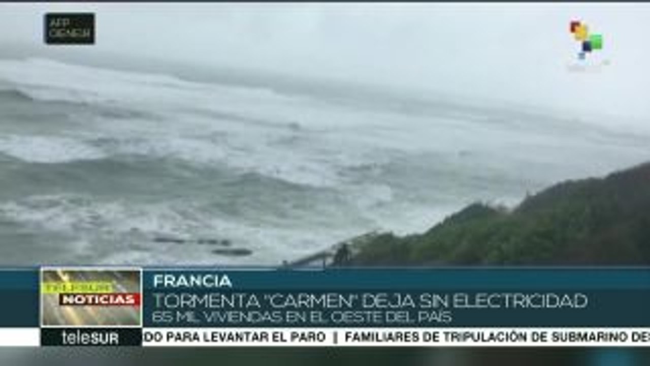 Tormenta Carmen deja sin energía eléctrica a 65 mil hogares en Francia
