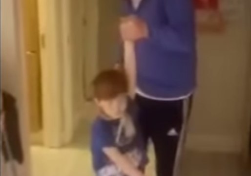 Kid Hasn't Quite Got the Hang of His Christmas Gift of Roller Skates