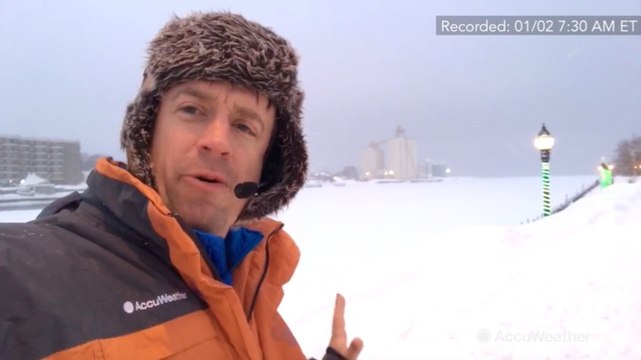 Snow band covers Oswego, New York with up to 15 inches of snow