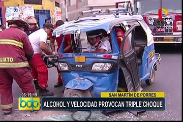 San Martín de Porres: Triple choque deja dos heridos
