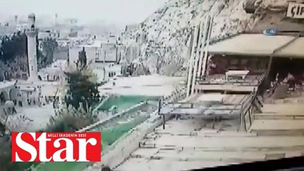 Kalede selfie çeken adamın düşme anı kamerada