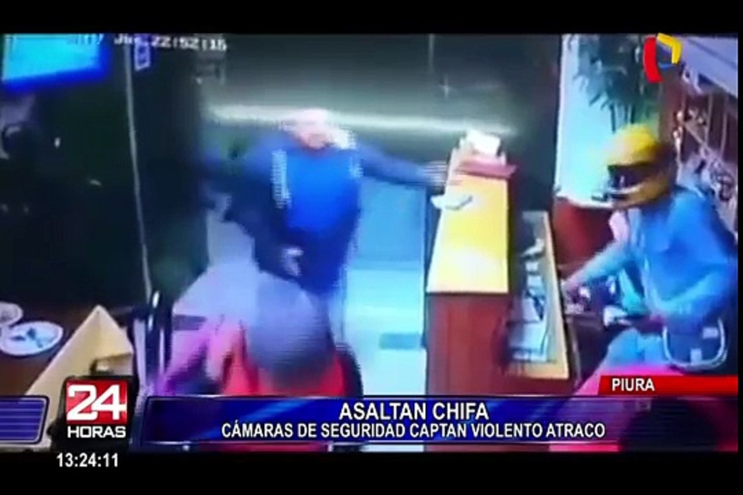 Piura: Cámaras de seguridad captan violento asalto a chifa