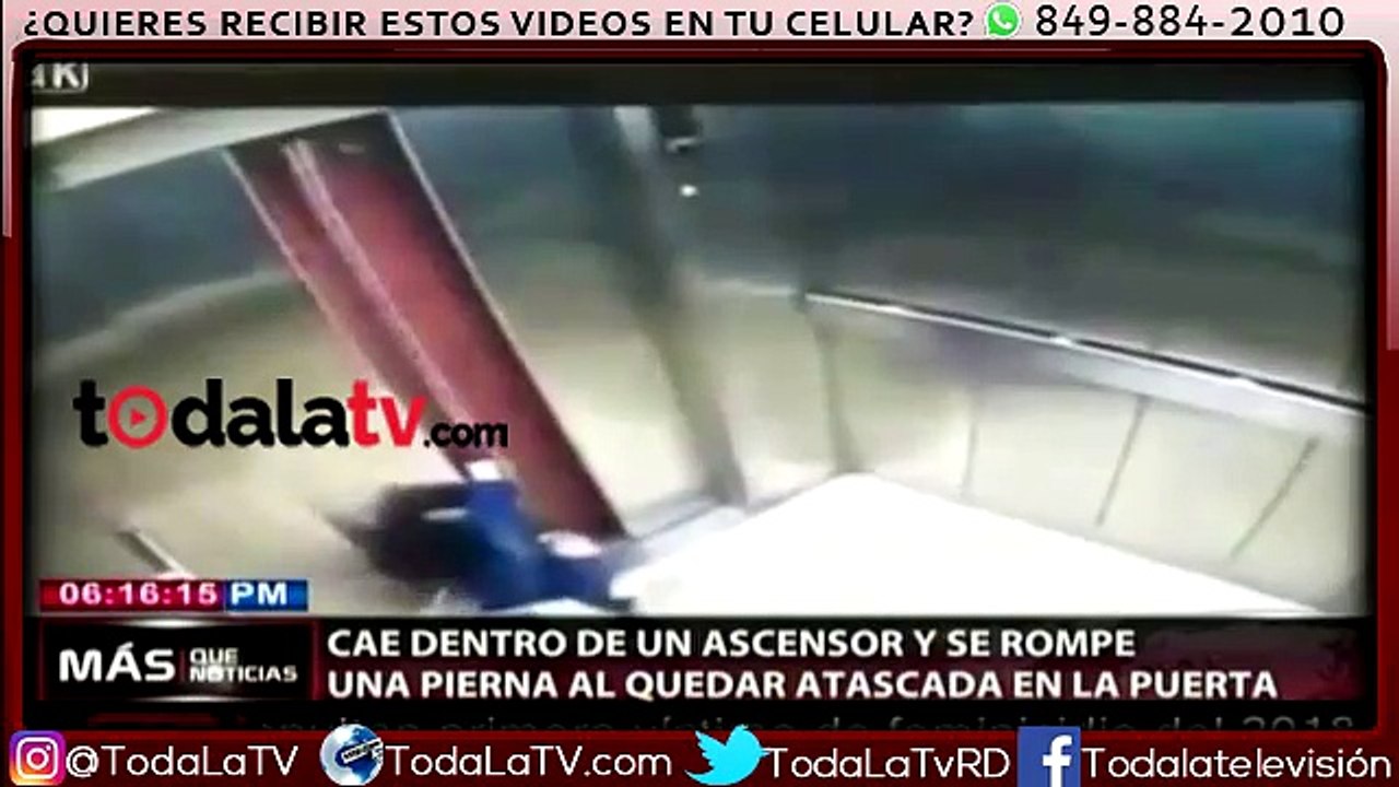 Cae dentro de un ascensor y se rompe una pierna-Más Que Noticias-Video