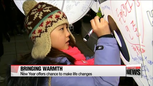 People begin the new year by donating blood