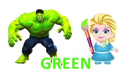 Hulk and Baby  paints Sponge Bob Spiderman Fire Truck Learn Colors Finger Family Trend-7eexj6