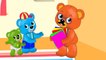 Mega Gummy Bear Spinner learn colors play doh ice cream Finger Family rhymes For kids _