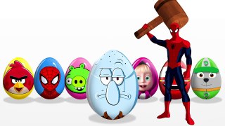 Learn Colors! Surprise Eggs! Masha and the Bear! Spiderman! Hulk! Paw Patrol! Spongeb
