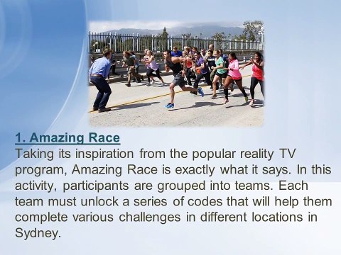 List of Known Activities in Team Building in Sydney