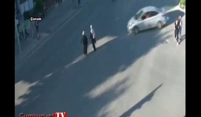 Çorum'daki feci kaza anı kamerada