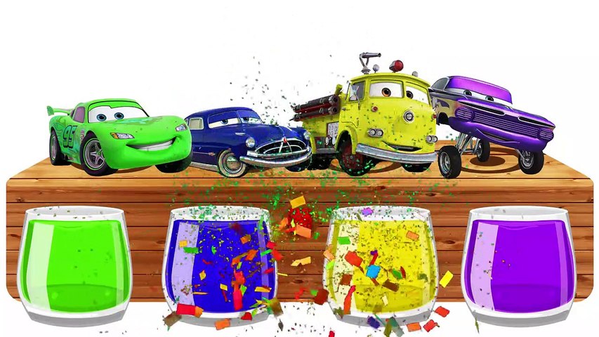 Disney Cars 3 Mcqueen Bathing Colors FUNNY Learn Colors With cars 3