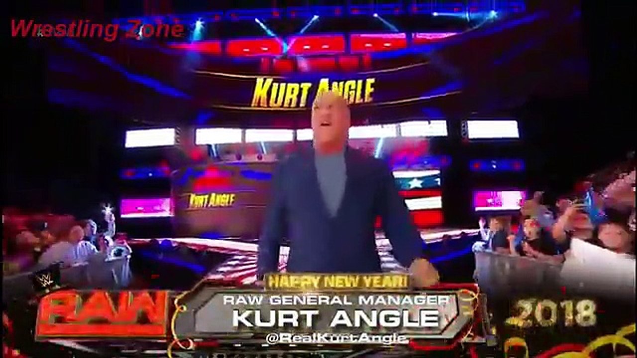 Kurt Angle,Jason Jordan,Seth Rollins,Sheamus and Cesaro Segment Jan.1,2018 WWE RAW