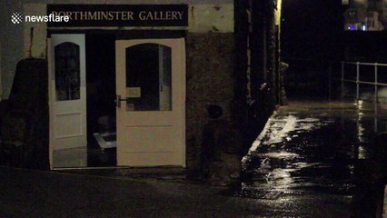 Giant Storm Eleanor waves wreck Cornish art gallery