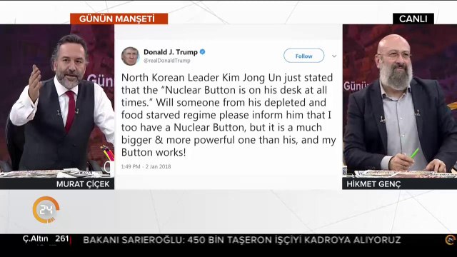 Benim nükleer butonum daha büyük daha güçlü