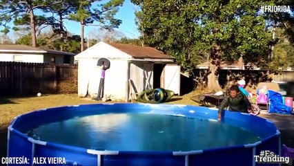 Las bajas temperaturas que azotan a Florida han dejado piscinas congeladas y parques cerrados