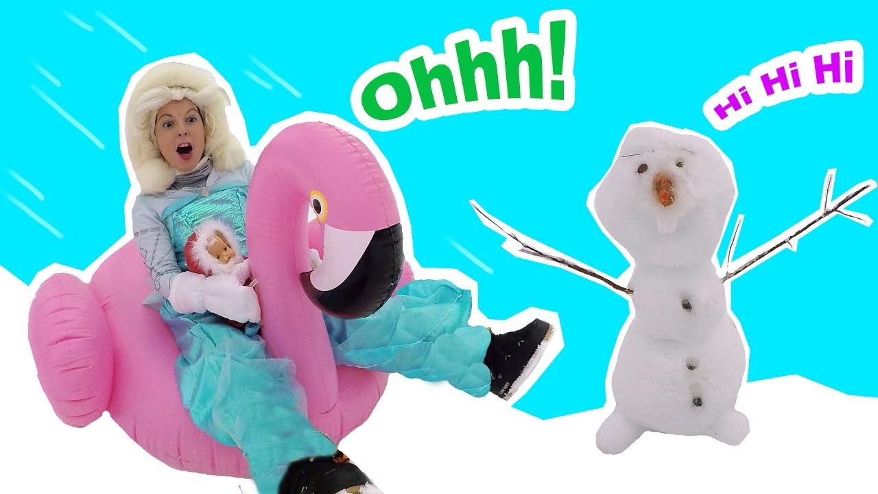 Elsa la REINE DES NEIGE & son fils rencontrent OLAF le bonhomme de neige - Démo Jouets