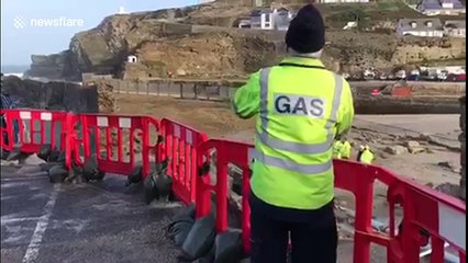 Storm Eleanor damages home at Cornish harbour town