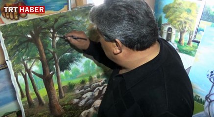 Kamyon şoförü babanın resim tutkusu