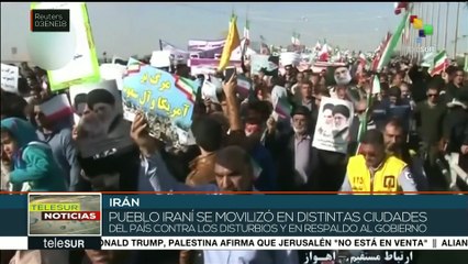 Pueblo iraní sale a defender su país con movilizaciones en las calles