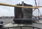 High Winds Send Noah's Ark Crashing Into Nearby Boats