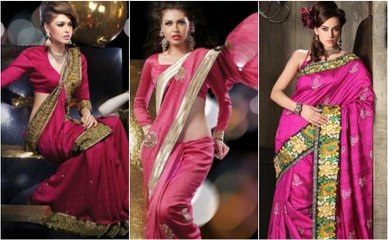 Exclusive Pink Bhagalpuri Silk Sarees For Women 2018