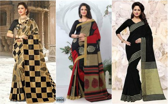 Exclusive Black Bhagalpuri Silk Sarees For Women 2018