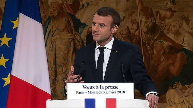 Voeux du Président de la République Emmanuel Macron à la presse.