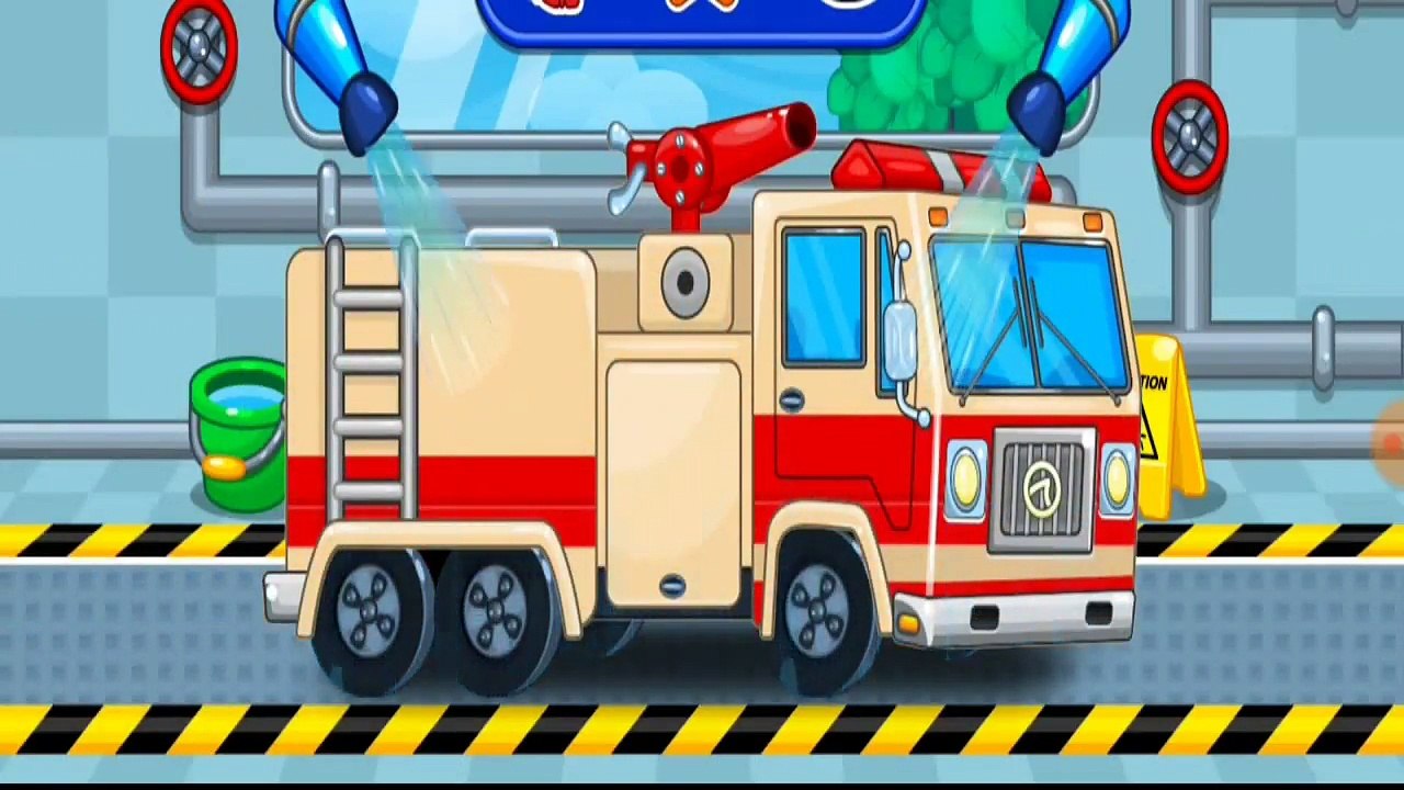 Araba yıkama ve boyama oyunu kmayon itfaiye ambulans eğitici ve öğretici okul öncesi çocuk filmi