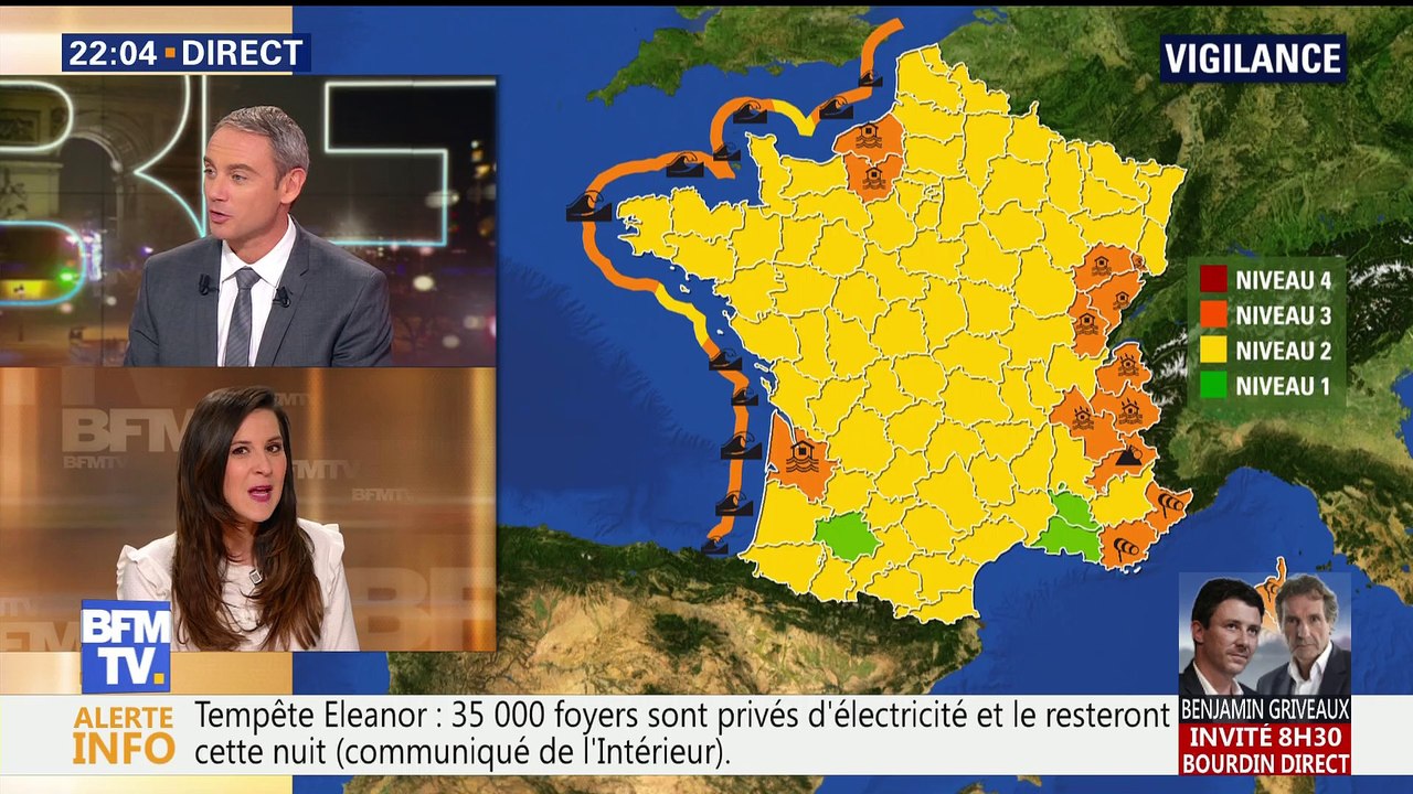 Tempête Eleanor: des rafales de plus de 100km/h