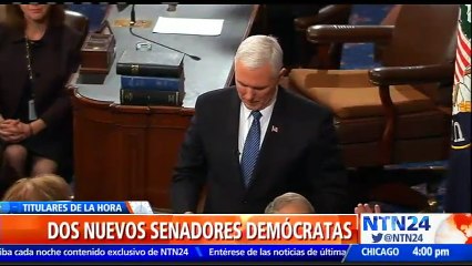 Aumenta el número de demócratas en el Senado de EE. UU.: Doug Jones y Tina Smith juraron a su cargo ante Mike Pence