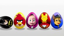 SURPRISE EGGS! LEARN COLORS! SPIDERMAN! MASHA AND BEAR! Hulk! McQueen! Doc McStuffins! Moana! C