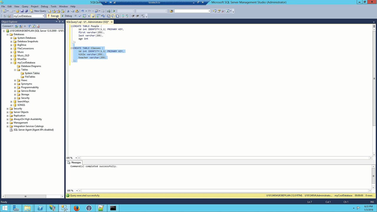 MS SQL CREATE TABLE Tutorial and Walkthrough