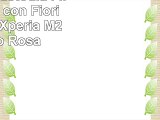 Samrick Custodia Flip in Pelle con Fiori per Sony Xperia M2  Bianco Rosa