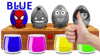 Surprise Eggs Bathing Colors ! Learn Colors With Spiderman Dora and Angry Bird