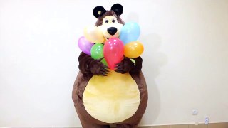 Masha and The Bear Learn colors with balloons and surprise eggs in real life nursery so