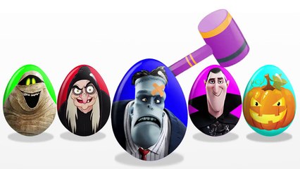 HALLOWEEN Surprise Eggs and Learn colors! Monsters Witch and Mummy! Video for kids