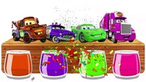 McQueen Cars and HULK Bathing Colors Fun   Colors